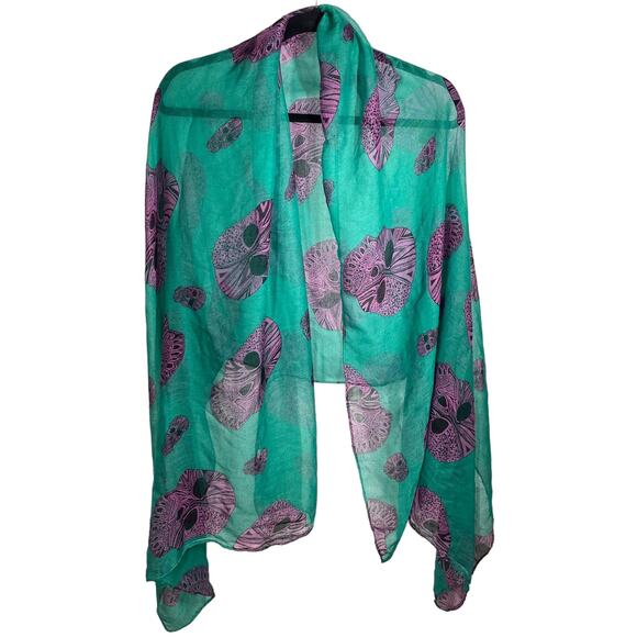 Skull Scarf Green Purple Black - Picture 3 of 13